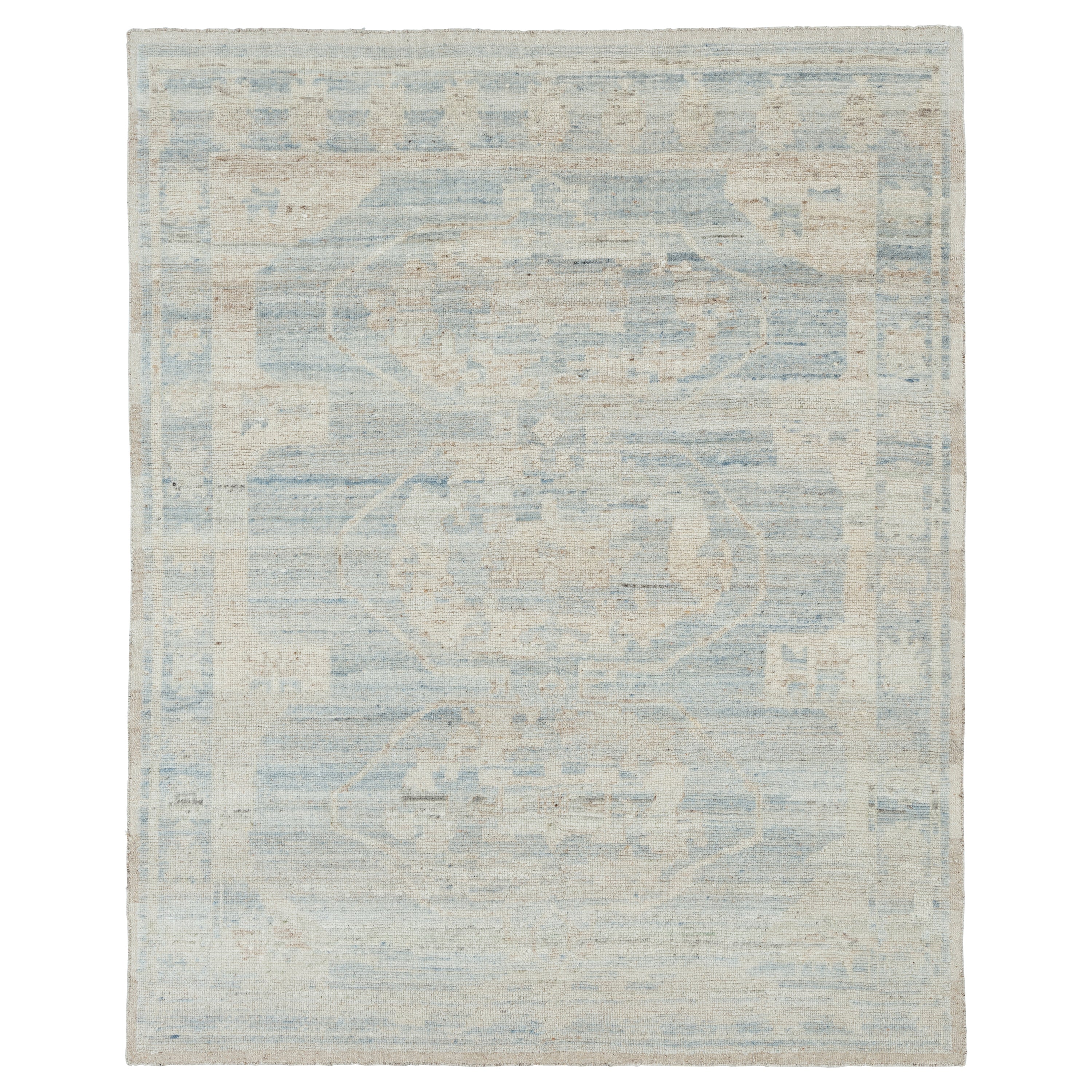 Light Blue Traditional Wool Rug - 8' x 10'