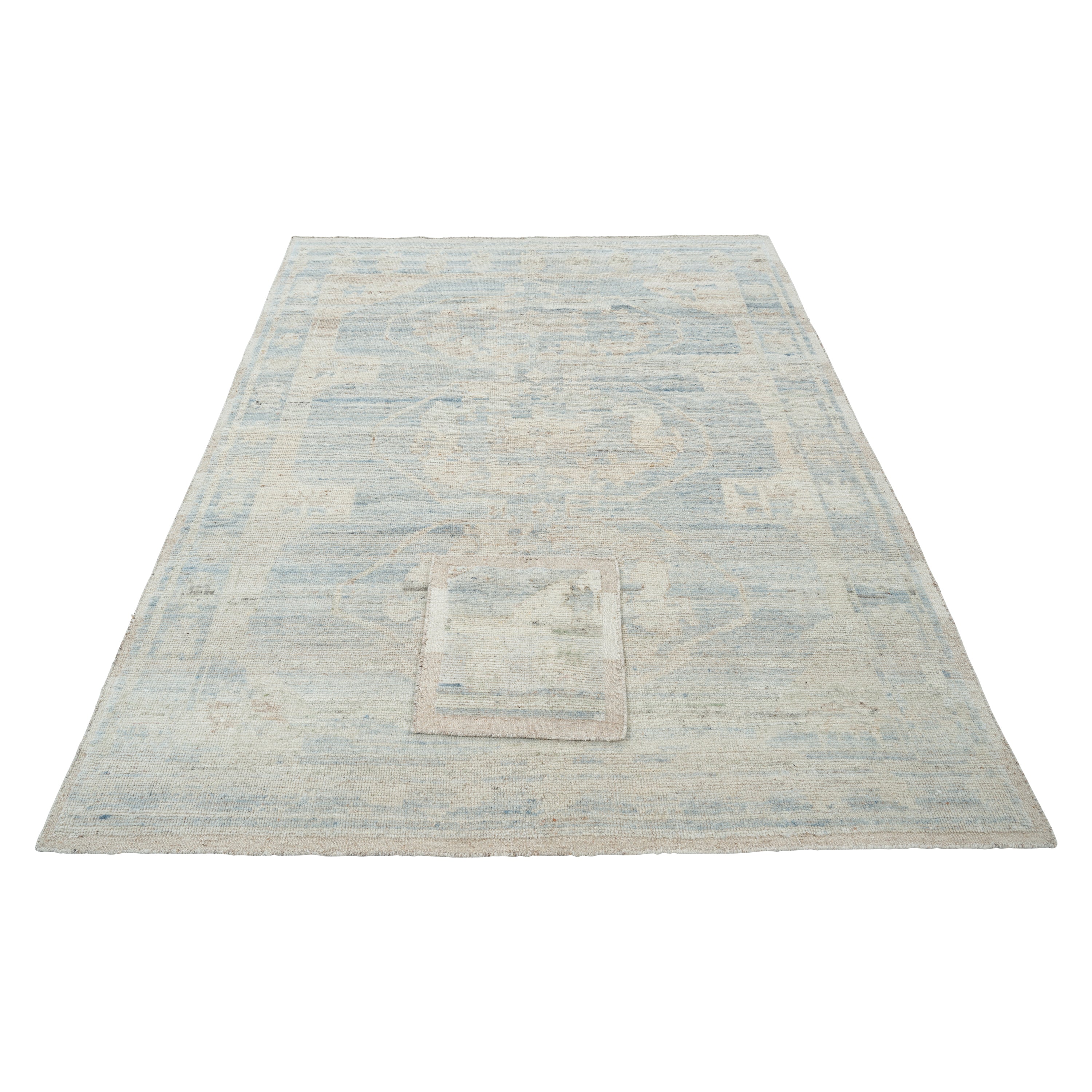 Light Blue Traditional Wool Rug - 8' x 10'