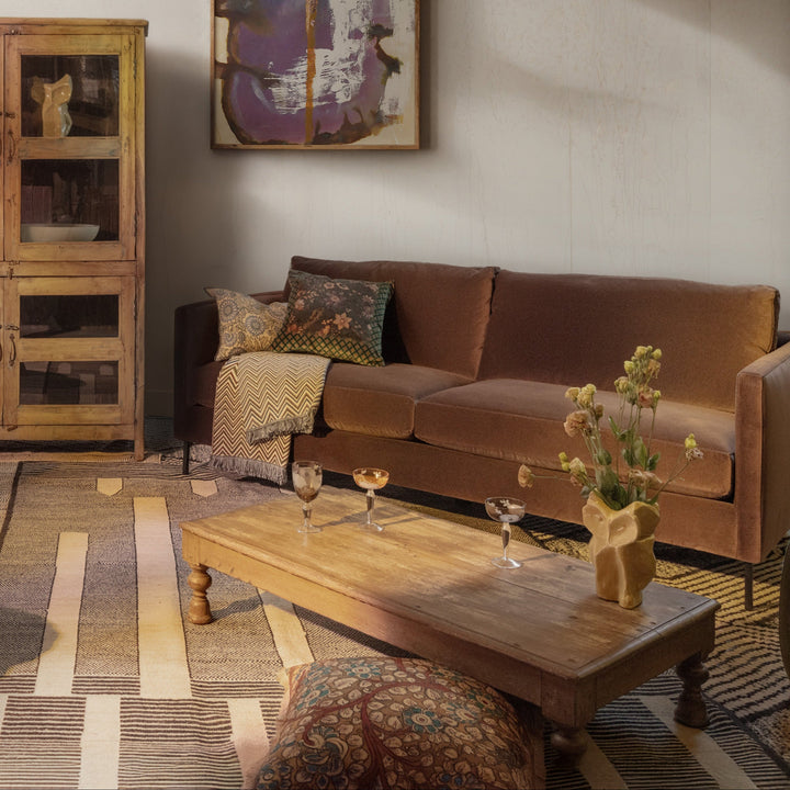 Hannah Two-Seat Sofa, Black Leg