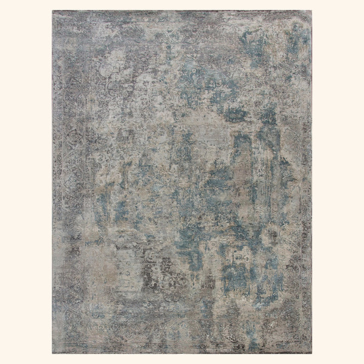 Multicolored Traditional Silk Wool Blend Rug - 8'9" x 12'4"