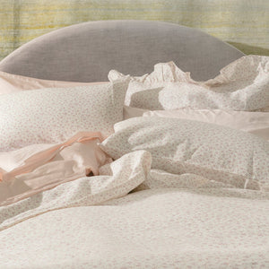 Blossom Floral Linen Ruffle Sham Pair Green - hover
