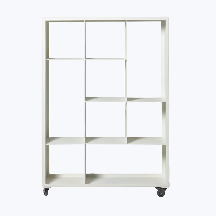 Flatiron White Rolling Bookcase