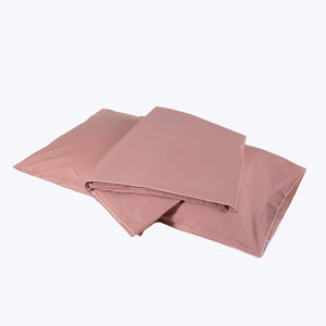 Minimalist light gray bedding set with soft cotton fabric texture - hover