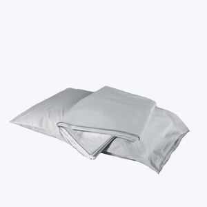Minimalist light gray bedding set with soft cotton fabric texture