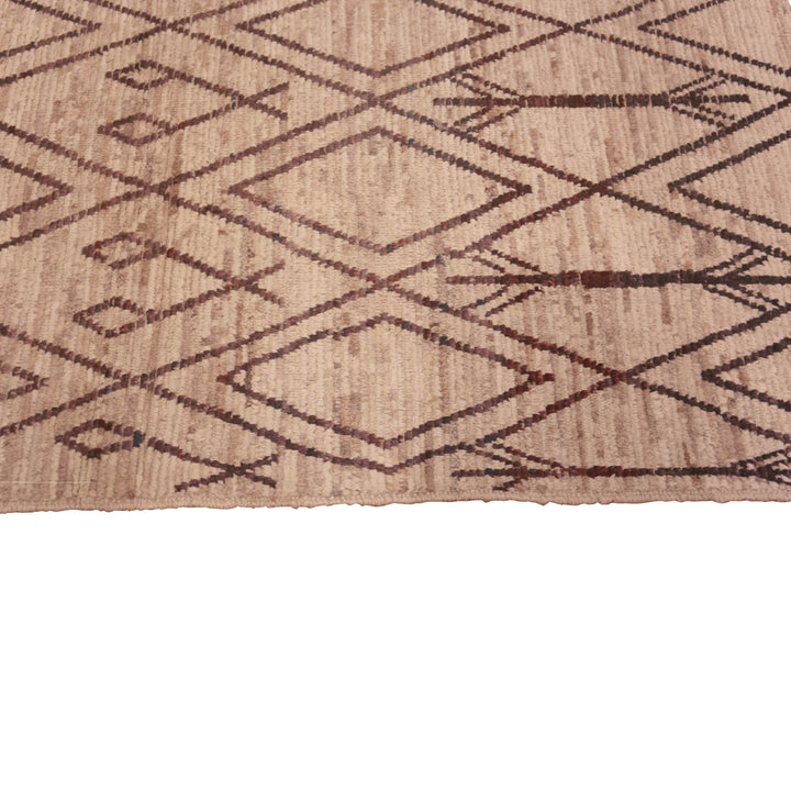 Brown Zameen Modern Wool Runner - 3'4" x 10'6"