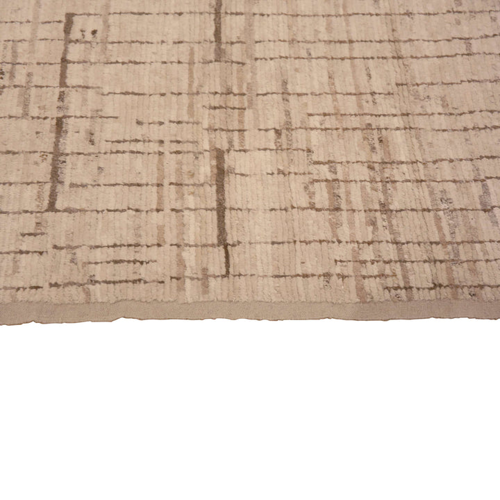 Brown Zameen Modern Wool Runner - 2'9" x 9'8"