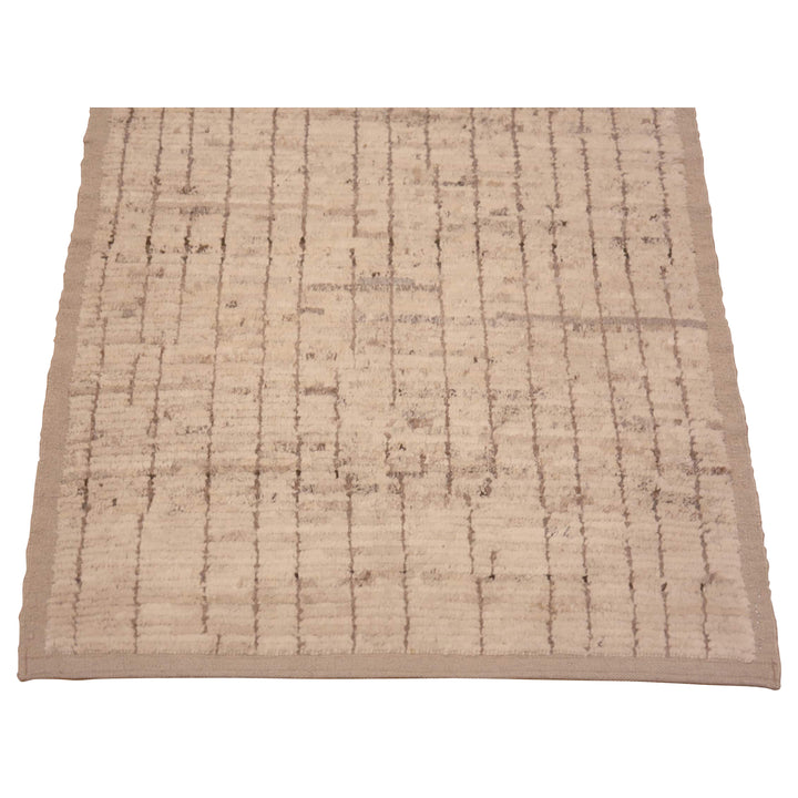 Brown Zameen Modern Wool Runner - 2'9" x 9'8"