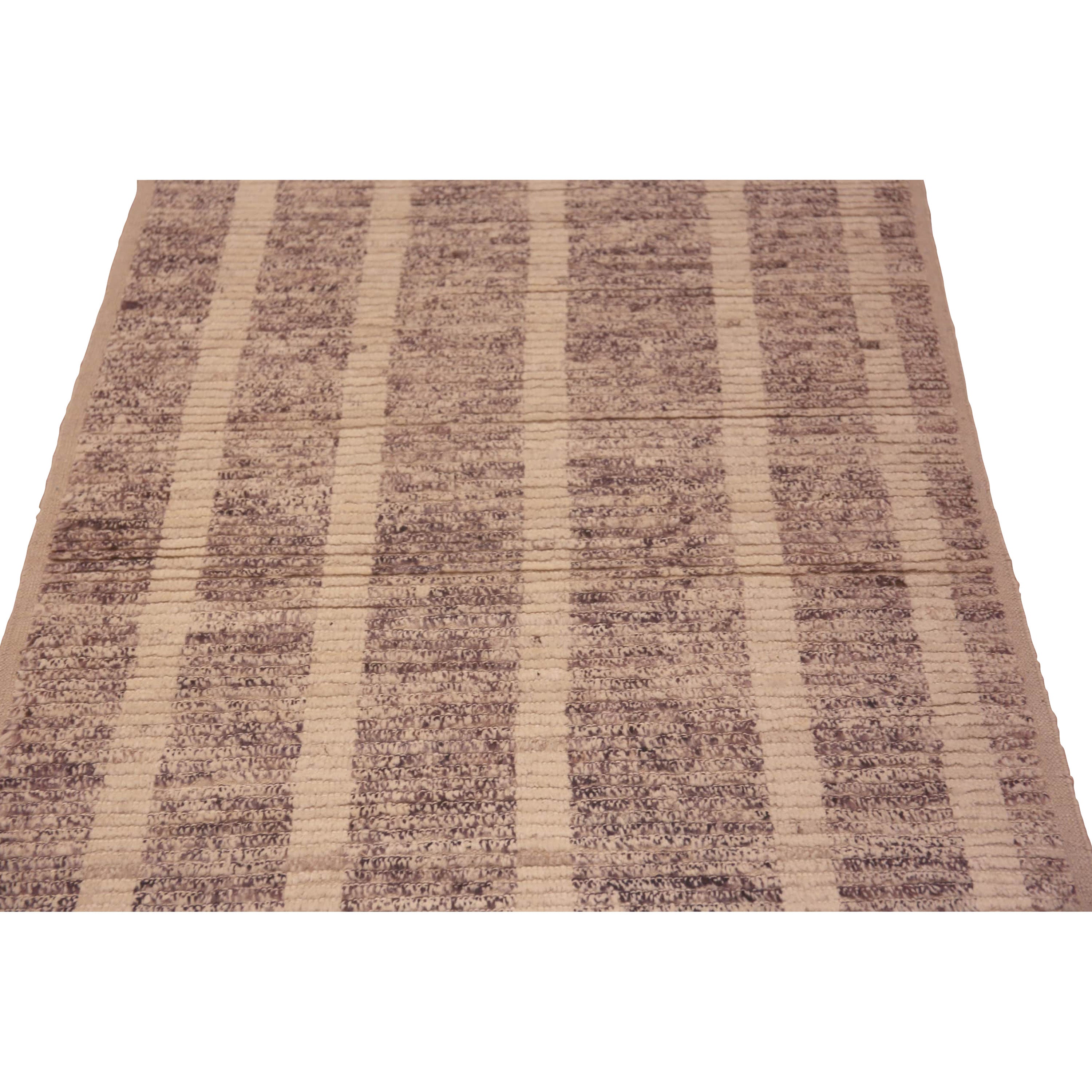 Brown Zameen Modern Wool Runner - 3'4" x 11'3"