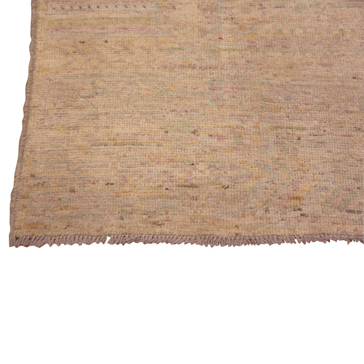Beige Zameen Modern Wool Runner - 2'9" x 9'8"
