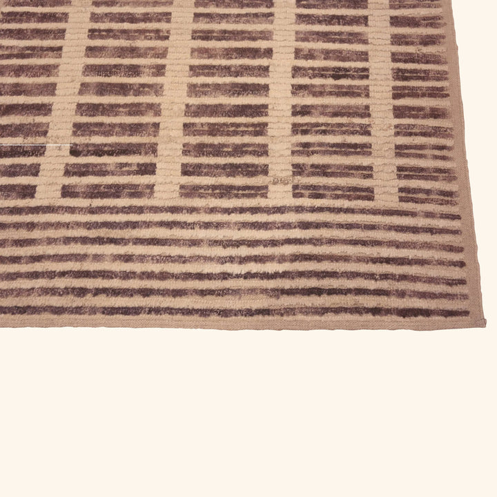 Brown Zameen Modern Wool Runner - 3'4" x 11'3"