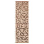 Brown Zameen Modern Wool Runner - 3'4" x 10'6"
