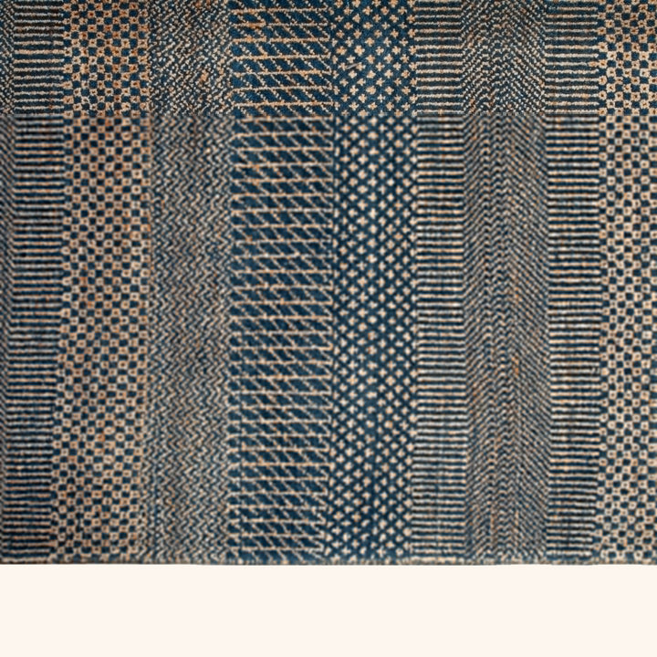 Grey Blue Transitional Wool Art Silk Blend Rug - 7'5" x 9'10"