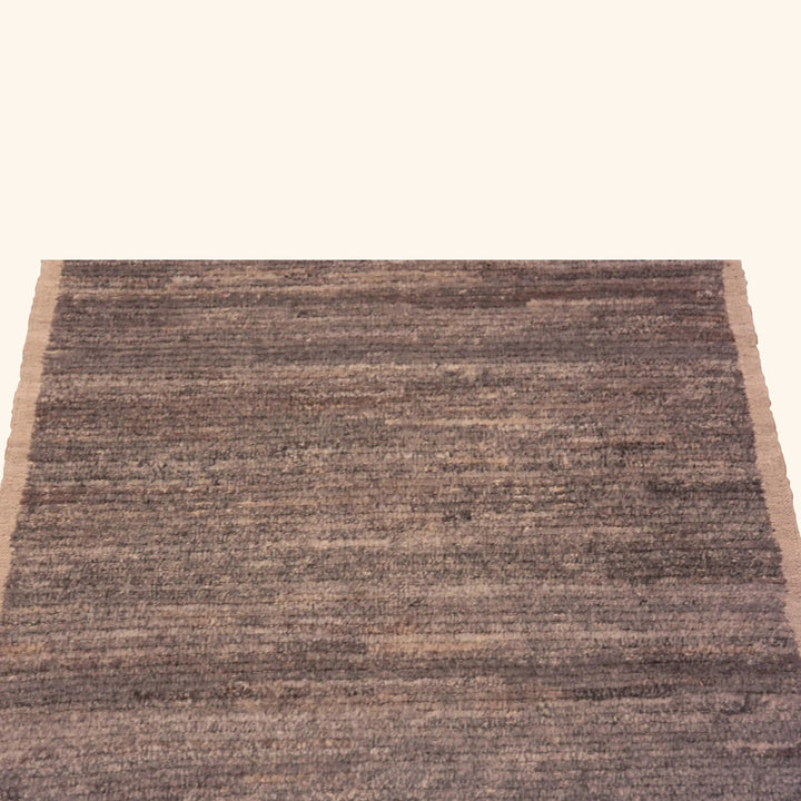 Brown Zameen Modern Wool Runner - 3'4" x 12'