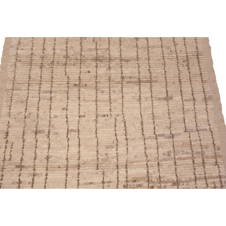 Brown Zameen Modern Wool Runner - 2'9" x 9'8"