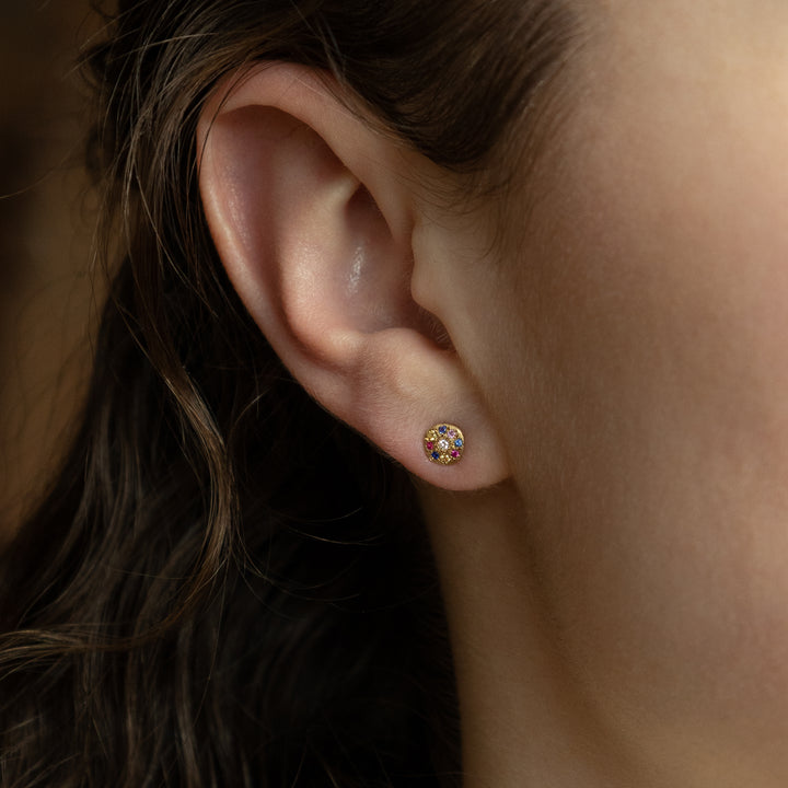 Multi Sapphire Floret Stud