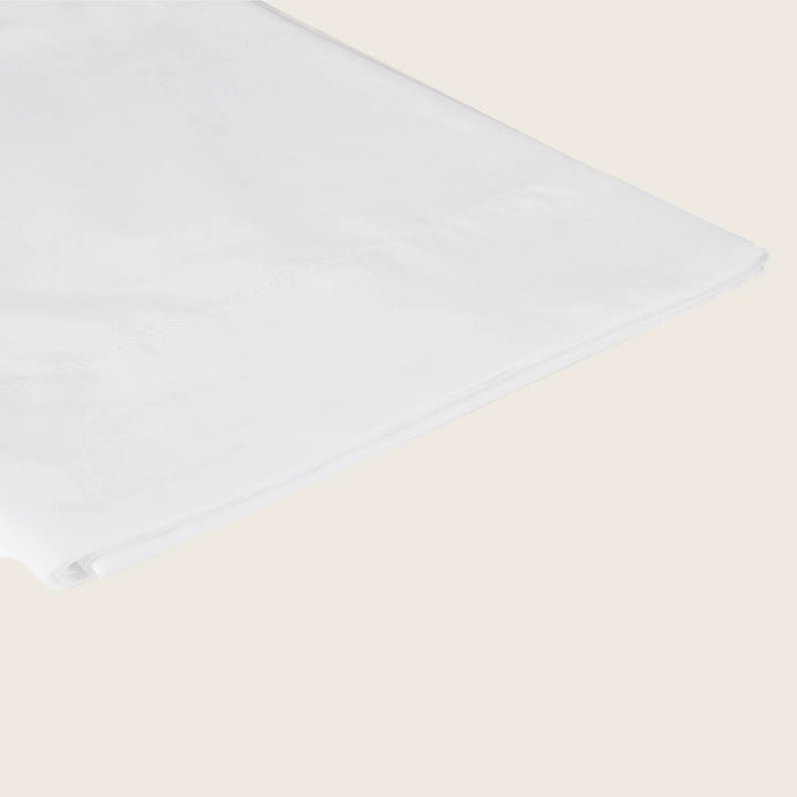 Layla Percale Sheets, White-Flat Sheet-King