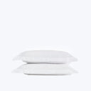 Layla Sateen Duvet + Shams, White-Pillow Sham Pair-Euro