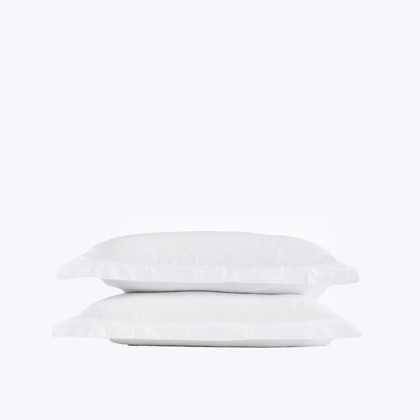 Layla Sateen Duvet + Shams, White-Pillow Sham Pair-Euro