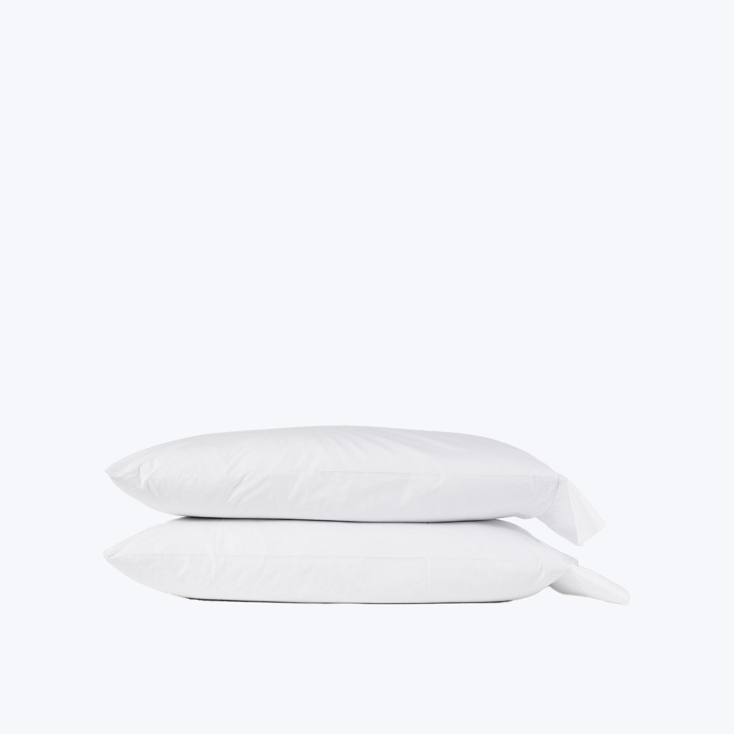 Layla Percale Sheets, White-Pillowcase Pair-Standard