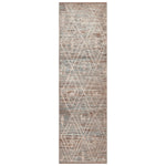 Blue & Brown Zameen Modern Wool Runner - 3'5" x 11'5"
