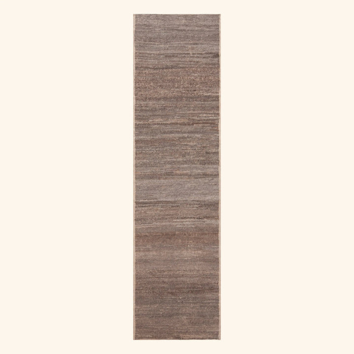 Brown Zameen Modern Wool Runner - 3'4" x 12'