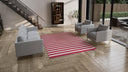 Pink & White Flatweave Cotton Rug - 7'1" x 9'1"