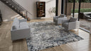 Grey Abstract Modern Silk Rug - 10' x 14'