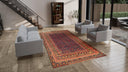 Red Vintage Traditional Anatolian Wool Rug - 7'8" x 13'