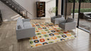 Multi Patterned Modern Wool Rug - 9' x 11'9"