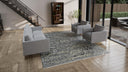 Blue & Grey Transitional Wool Rug - 9' x 12'