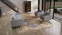 Gold Transitional Wool Silk Blend Rug - 9'1" x 12'