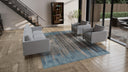 Blue & Grey Aurora Tibetan Modern Silk Blend Rug - 9' x 12'