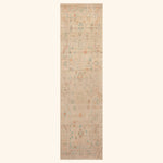 Beige Zameen Modern Wool Runner - 2'11" x 10'4"