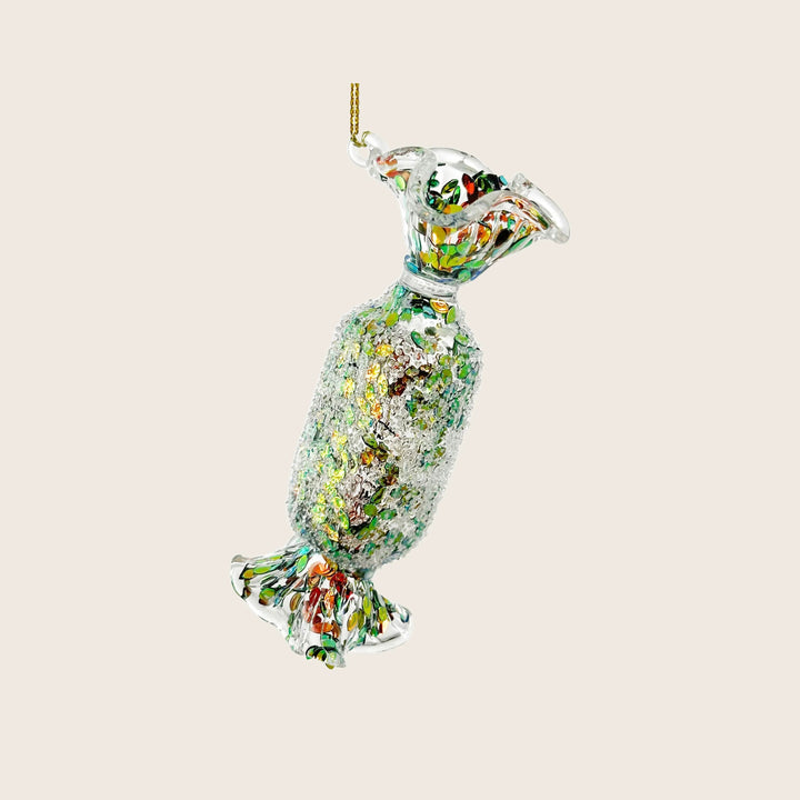 Glitter Sequin Glass Candy Ornament