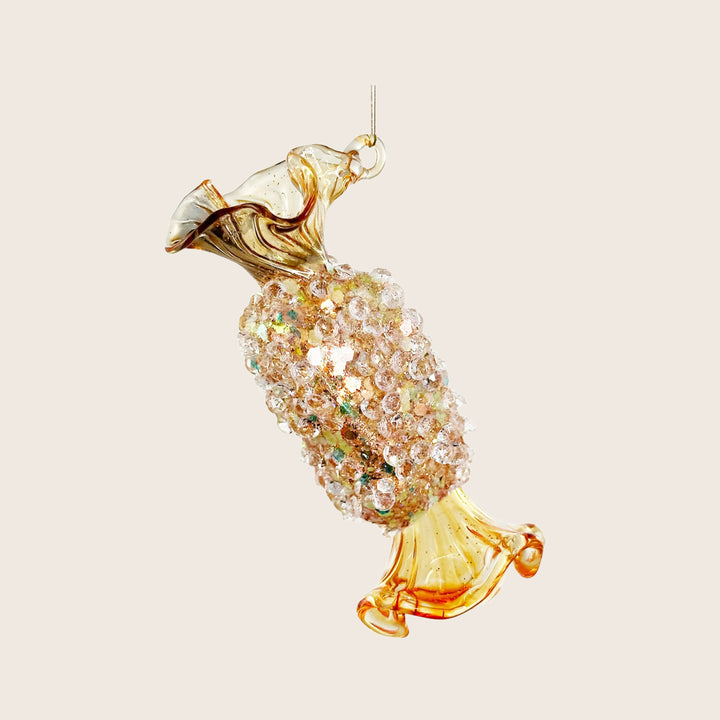 Beaded Glass Candy Ornament