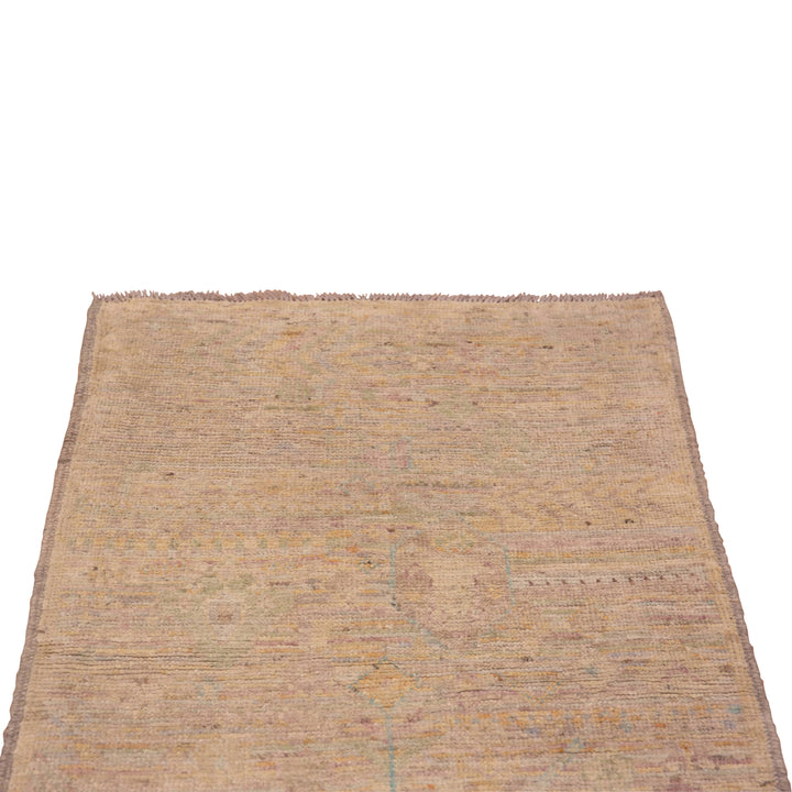 Beige Zameen Modern Wool Runner - 2'9" x 9'8"