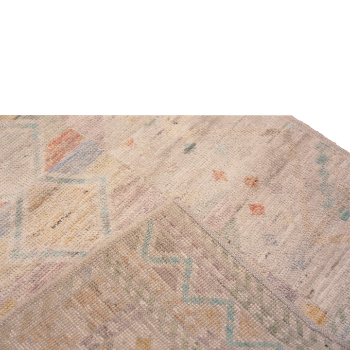 Multicolored Zameen Modern Wool Runner - 3' x 13'