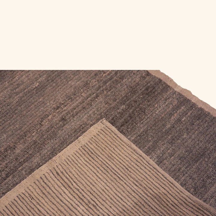 Brown Zameen Modern Wool Runner - 3'4" x 12'