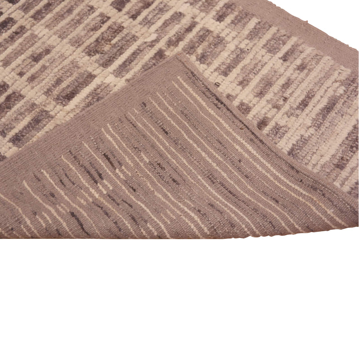 Brown & Grey Zameen Modern Wool Runner - 2'11" x 12'8"
