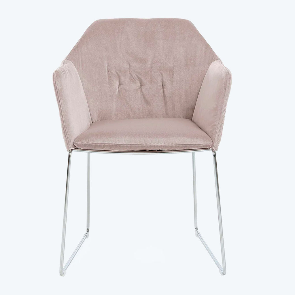 New York Sedia Dining Arm Chair, Velvet-Ashton 29 Blush-Velvet