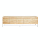 Modern, minimalist wooden sideboard with sleek design and ample storage