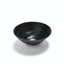Modern black bowl with a smooth, reflective surface and minimalist design.