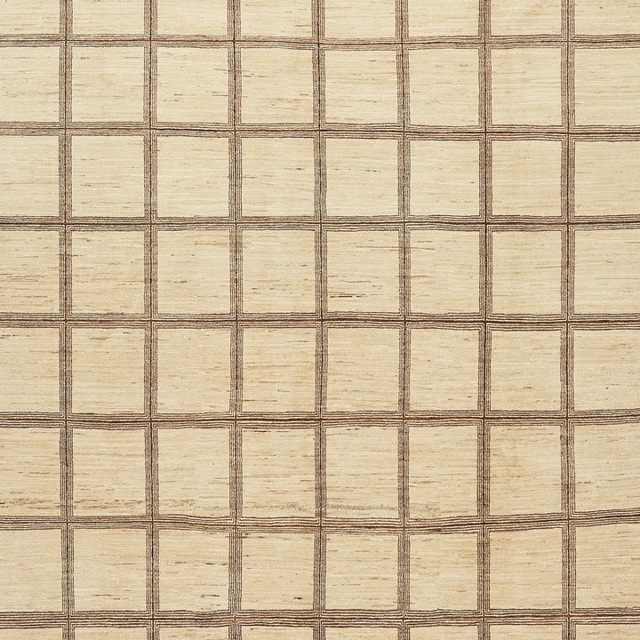 Symmetrical pattern of repeating squares in two-tone color scheme.