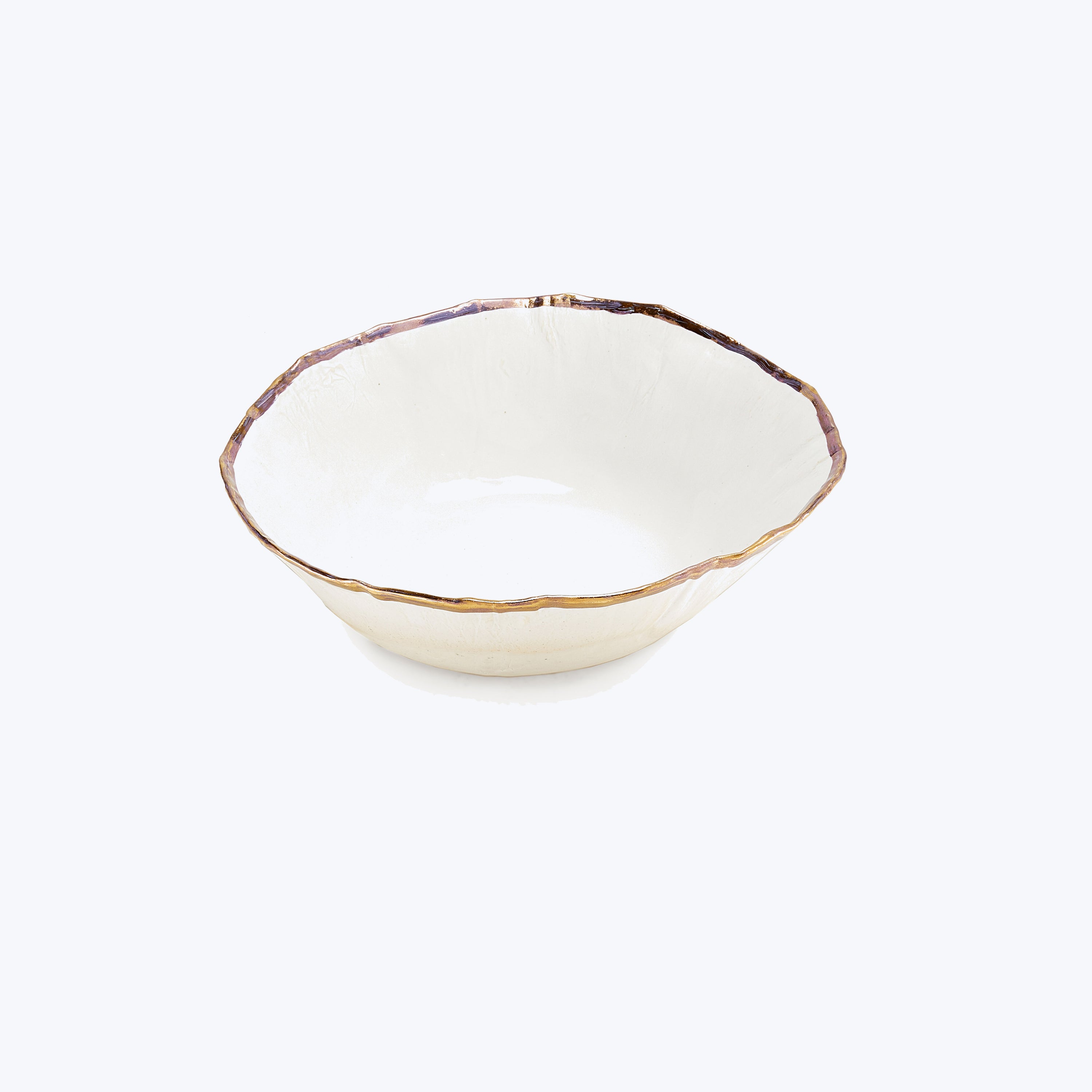 Large Porcelain Serving Bowl Gold Luster Default Title