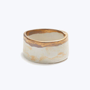 Gold Luster Porcelain Small Round Dish Default Title