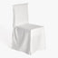 Minimalistic white slipcovered chair showcased in a well-lit setting.