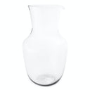A versatile transparent glass pitcher with a sleek, modern design.
