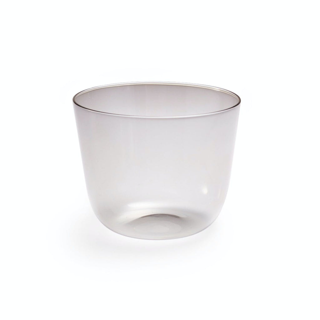 Minimalist glass cup with a sleek and versatile design.