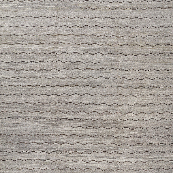 Wavy, textured surface resembling corrugated metal or cardboard in gray.