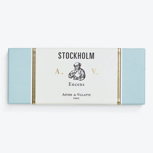 Stockholm-inspired artisanal incense by Astier de Villatte, Paris. Vintage elegance.